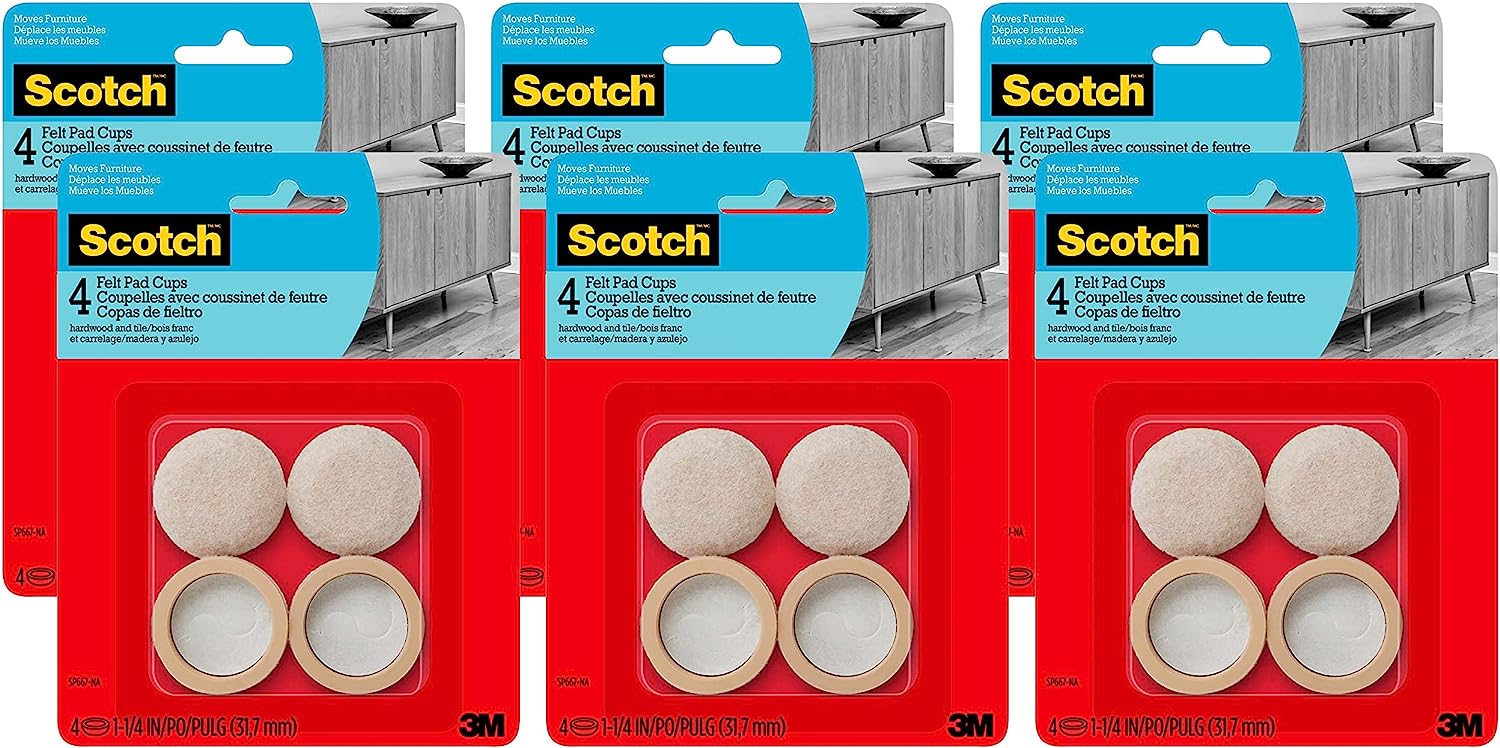 230816082533532_1 Scotch 768NA, Beige, 3M Self-Stick Floor Care Pads, 1, 6-Pack, 1" - Image 1